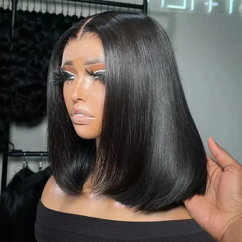 

DUOXUAN Bone Straight Bob Wigs 100% Human Hair 13x4 HD Lace Front Human Hair Wigs 10 12 14 Inch Remy Peruvian For Women Wig