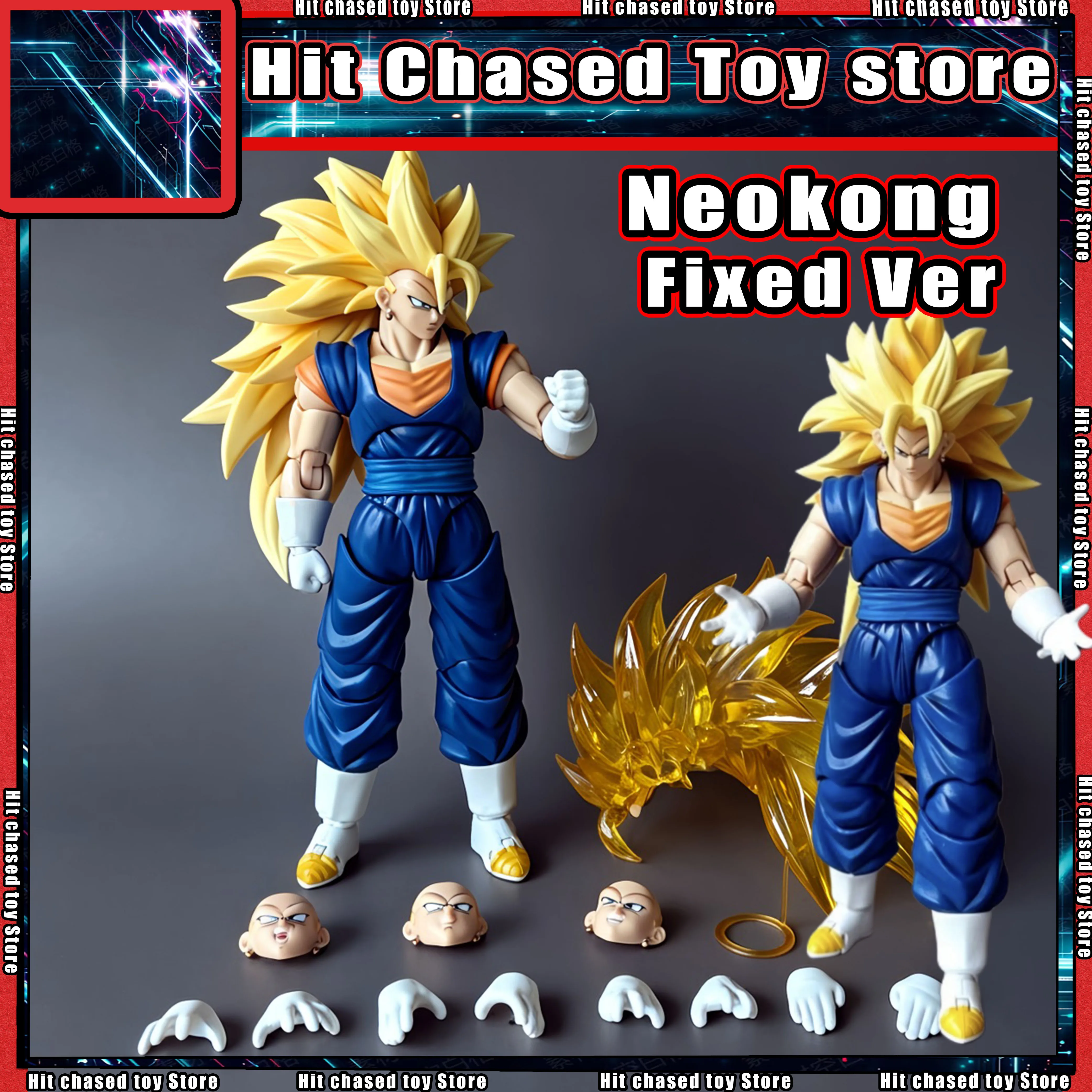 

In Stock HMG×Neo Dragon Ball Vegito Anime Action Figures DBZ Super Saiyan Goku Vegetto SHF Figurine Statue Model Toys Gift