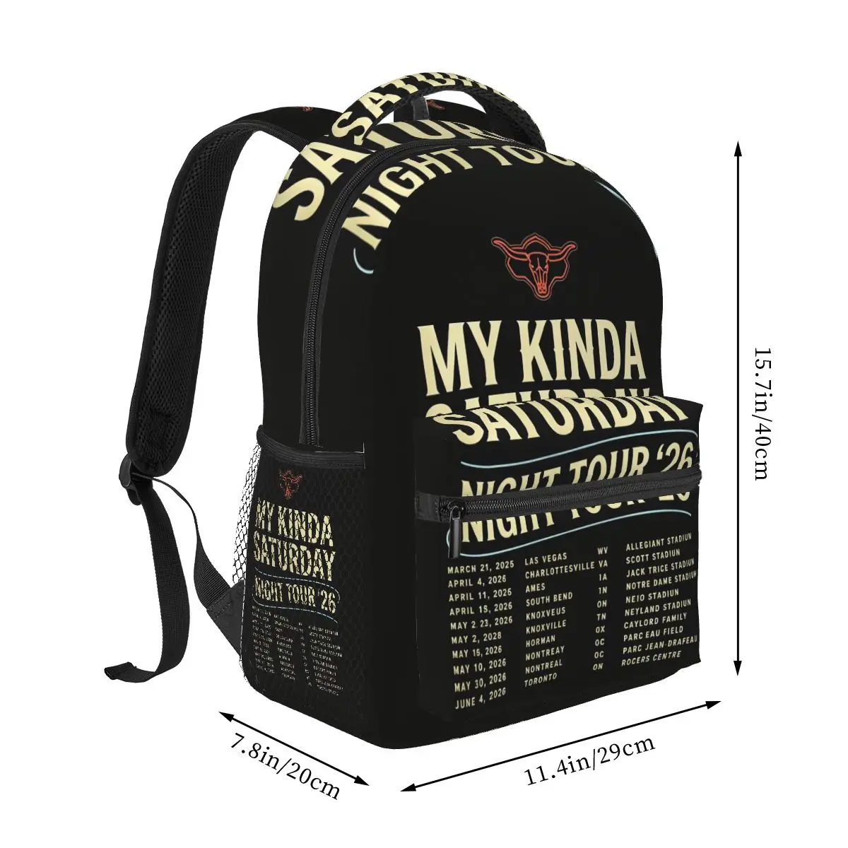Vintage Washed Singer Luke Combs Tour Student Backpack School Bag Hiking Daypack for Men Women Fashion Bookbag Shoulder Bag
