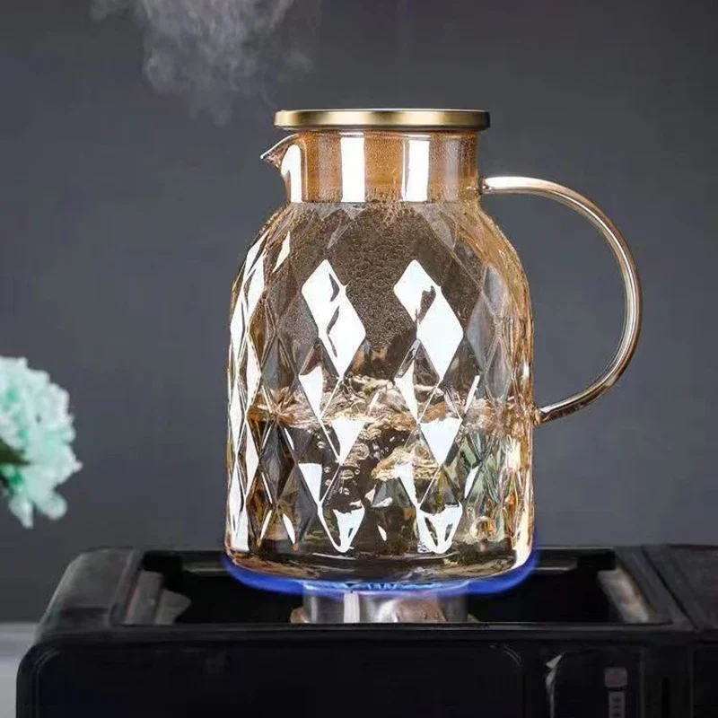 Light Luxury Glass Flower Teapot Teaware Puer Tea Teapots to Boil Water Yixing Clay Kettle With Filter Ceramic Pot Set