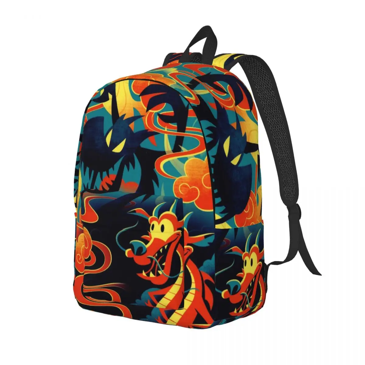 Custom Mulan Anime Dragon Cute Canvas Backpack for Men Women College School Student Bookbag Fits 15 Inch Laptop Bags