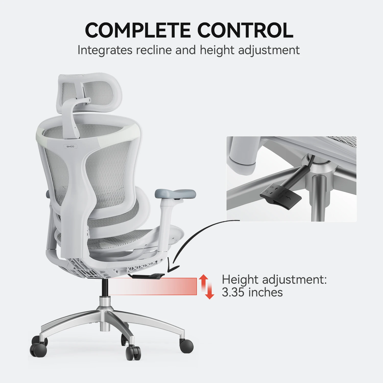 SIHOO Doro C300 Ergonomic Office Chair Soft 3D Armrests Dynamic Lumbar Support Home Office Chair Swivel Computer Desk Chair