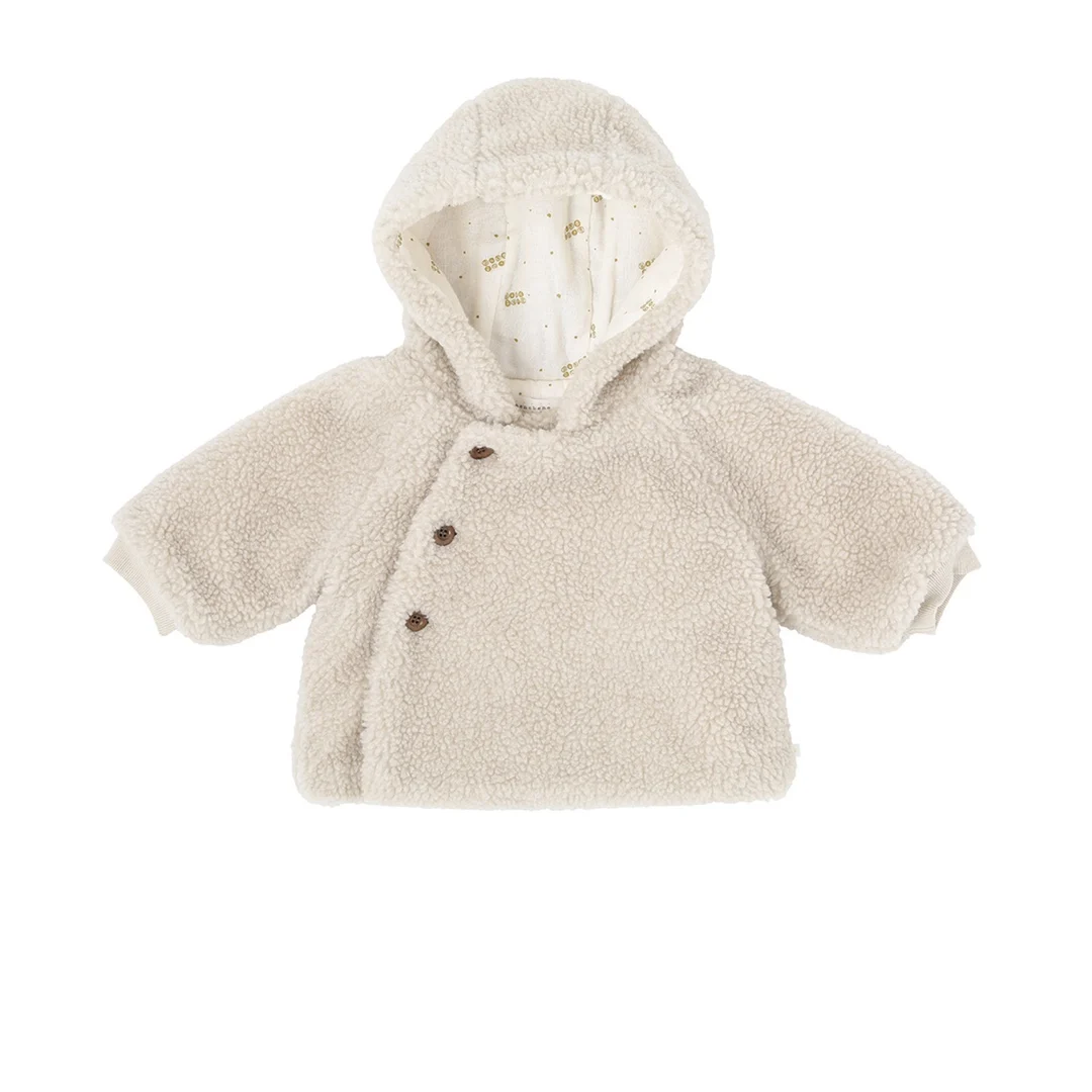 

Bene Kids Jacket 2023 New Winter Boys Girls Woolen Lamb Hooded Coat Outwear Tops Clothing