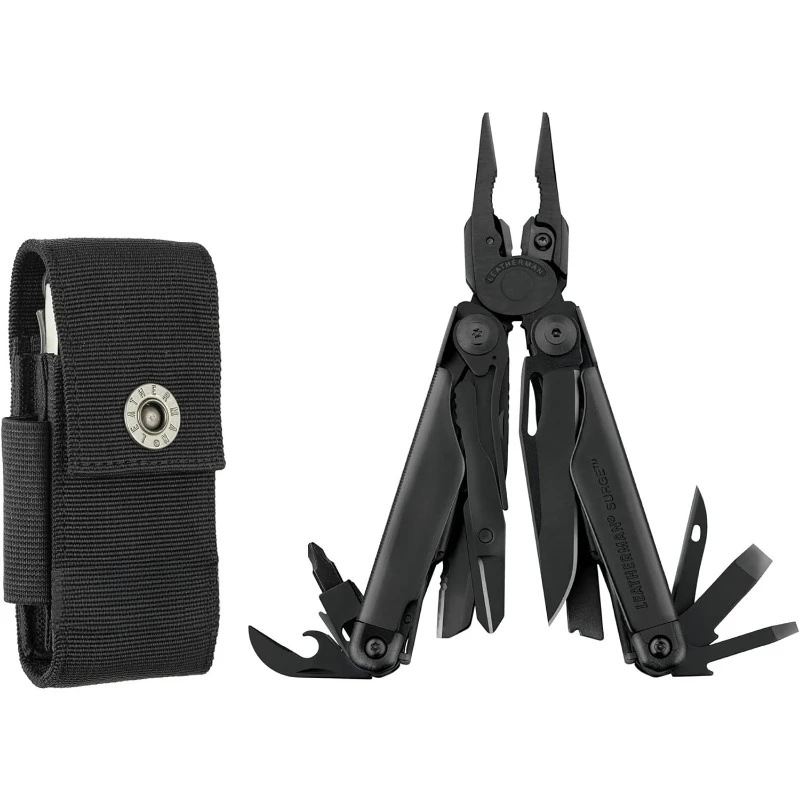 Surge, 21-in-1 Heavy-Duty Multi-tool for Work, Home, Garden, DIY & Auto, Black with Premium Nylon Sheath