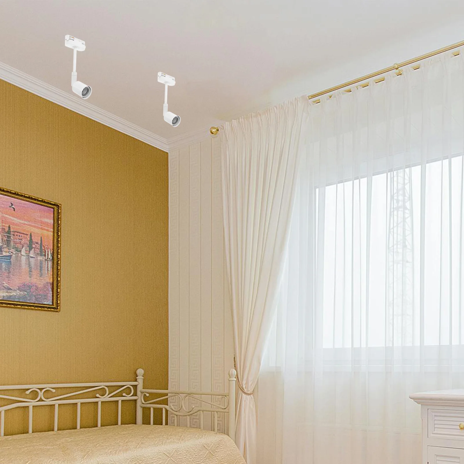 محول محول حامل المصباح اللولبي E27 لتركيبات إضاءة المسار - مقبس إضاءة LED أبيض لمتاجر الملابس التجارية #4