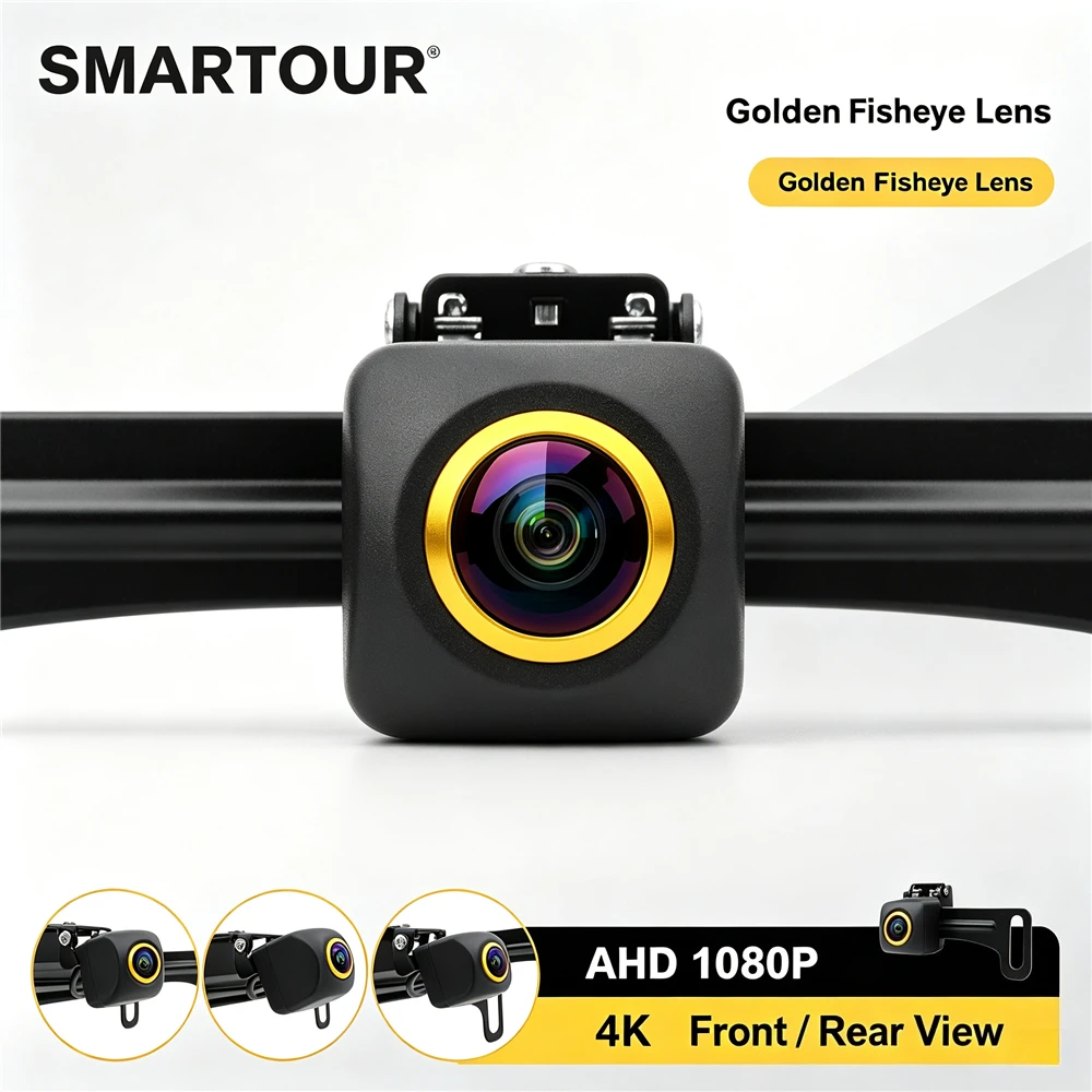 Waterproof AHD 1080P Car License Plate Rear View Camera 180° Fisheye Lens CVBS Switchable Reverse Parking Backup Camera