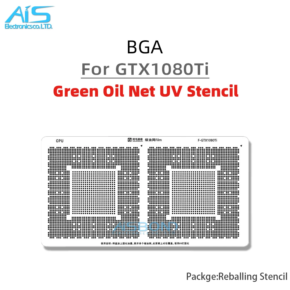 

Amaoe Graphics Card Green Oil Net UV Solder Mask Ink Kit For RTX1080Ti RTX3080 RTX3090 RTX4090 BGA Reballing Stencil