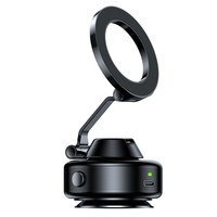 X98 Metal Electric Vacuum Magnetic Car Phone Holder : 360° Rotate Mount, Foldable, Universal for Iphone 16 15 14 13 12 Samsung