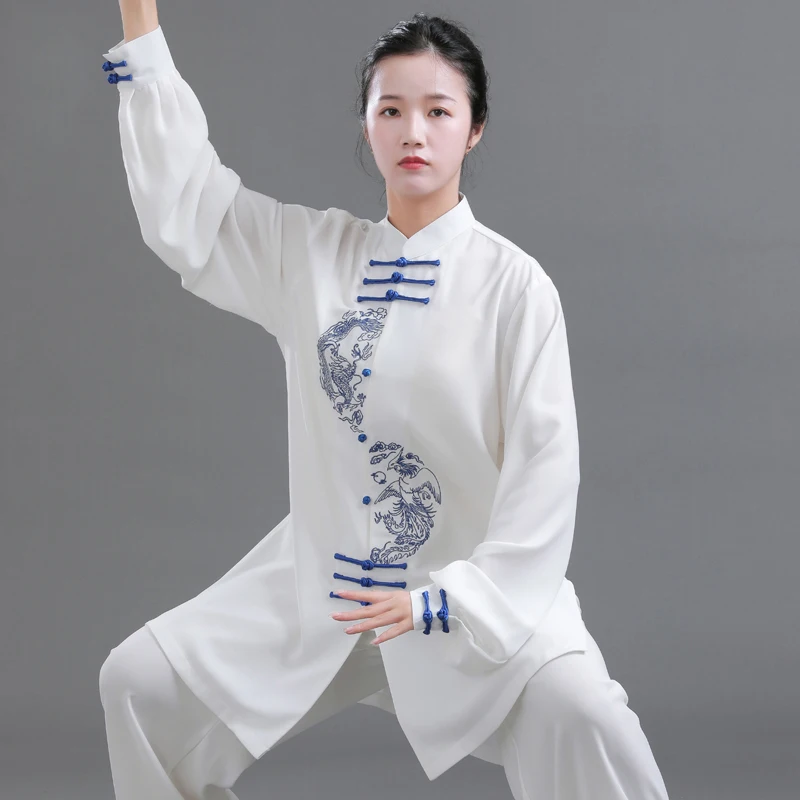 Embroidered Tai Chi Suit, Men's and Women's Tai Chi Practice Uniform, Martial Arts Performance and Competition Outfit Set for Sp