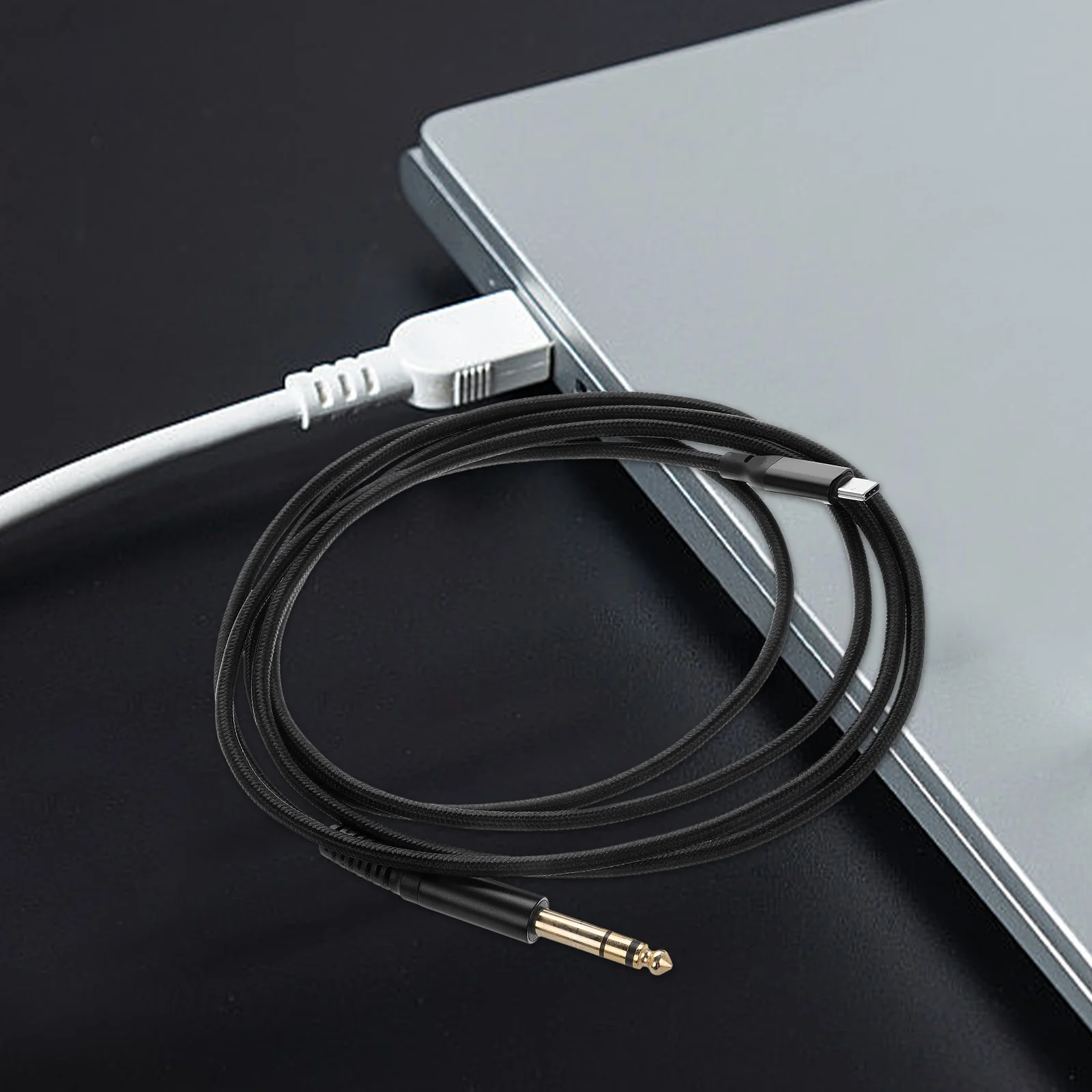 USB Type-C to 6.35mm Audio Cable Built-in Digital Chip Stable Transmission Clear Sound Guitar Recording Adapter Cable