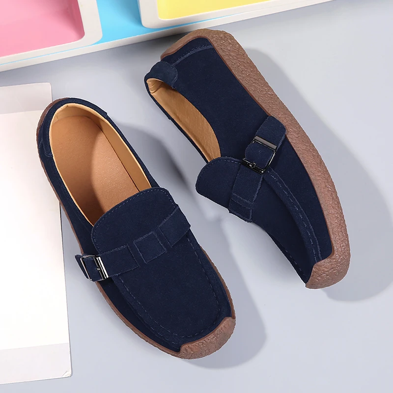 

Women's Shoes 2026 New Slip on Female Flats Durable Belt Buckles Mules Fashion Wear Resistant Women Half Slippers Retro Zapatos