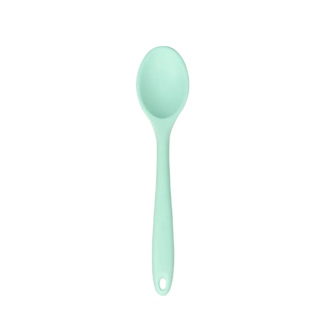 Colher colorida de silicone Resistente ao calor Colheres de arroz antiaderente Utensílios de cozinha Colher de aprendizado de utensílios de cozinha