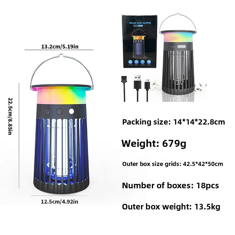 Hot-selling solar mosquito killer lamp, outdoor purple light, household physics