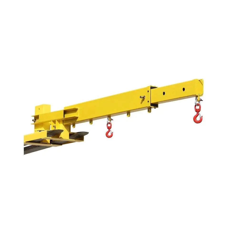 

Adjustable Forklift Jib Crane 6000lbs Heavy Duty Mobile Crane with Dual Hooks for Lifting and Hoisting