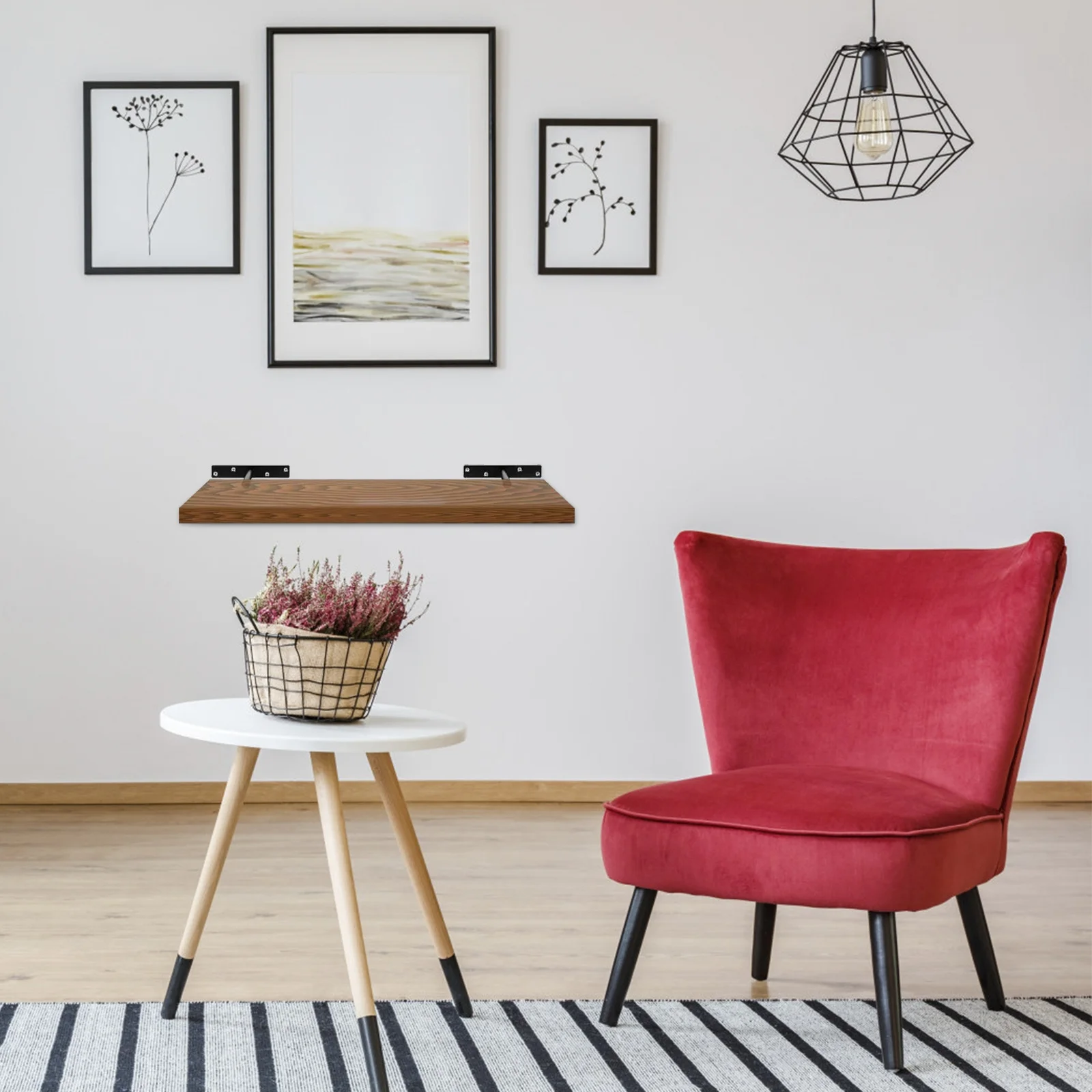 

4Sets Durable Wall Mounted Shelf Support Brackets Hidden T-Shaped Heavy Duty Iron Stand for Shelf Rack DIY Storage Organizer