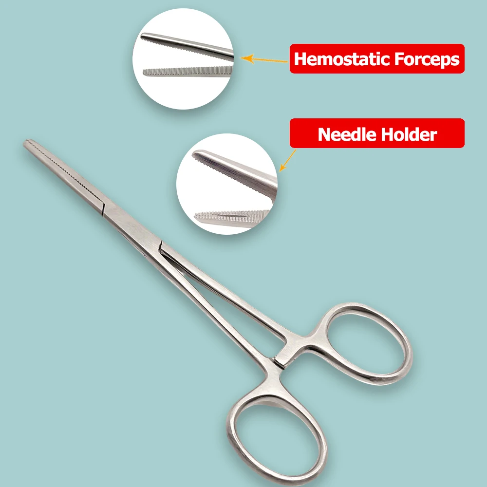 Surgical Pean Hemostatic Forceps Stainless Steel Artery Clamp Needle Holder for Blood Vessel Clamping and Hemostasis