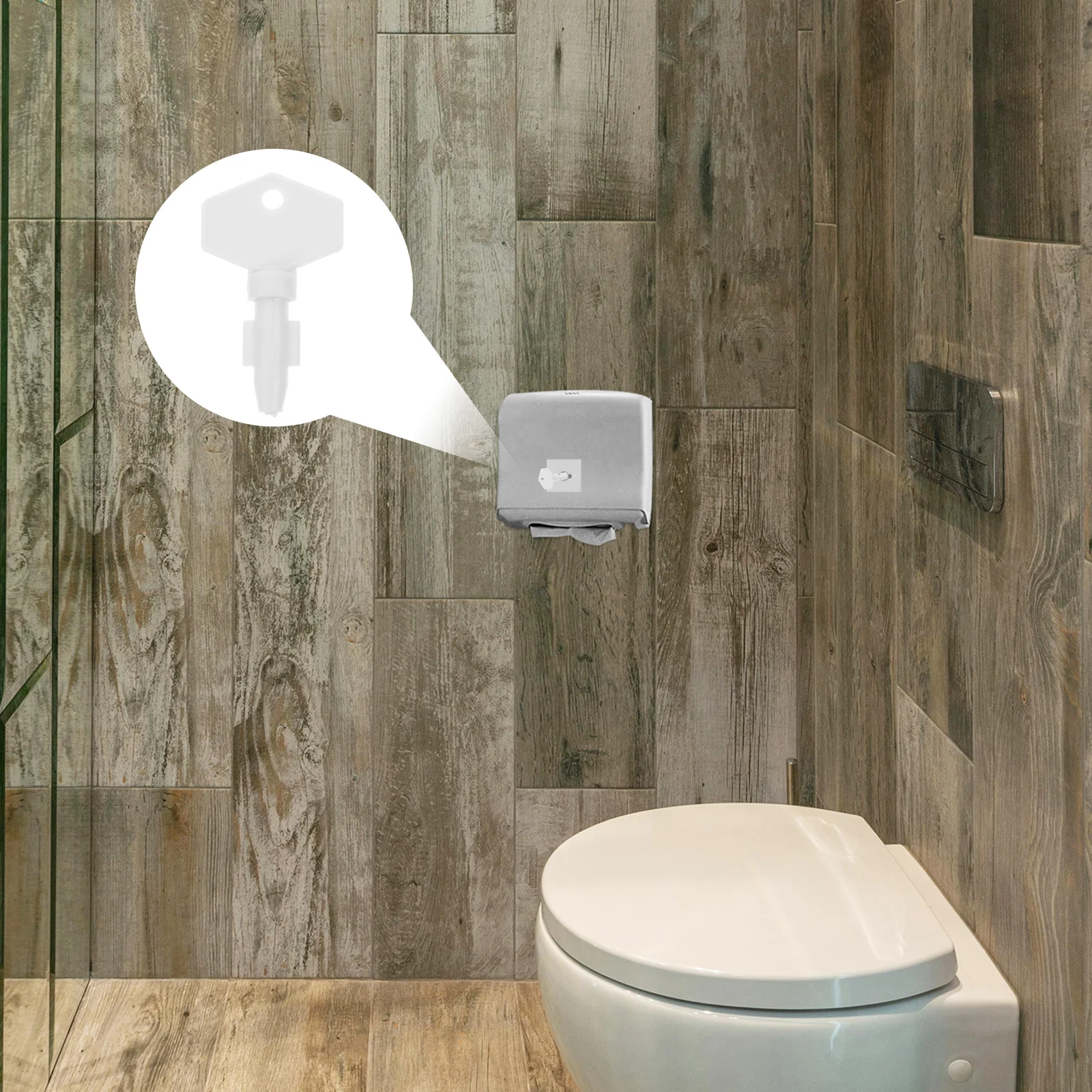 

Paper Dispenser Key Replacement for Commercial Toilet Bathroom Towel Dispensers Universal Fit 128 Characters