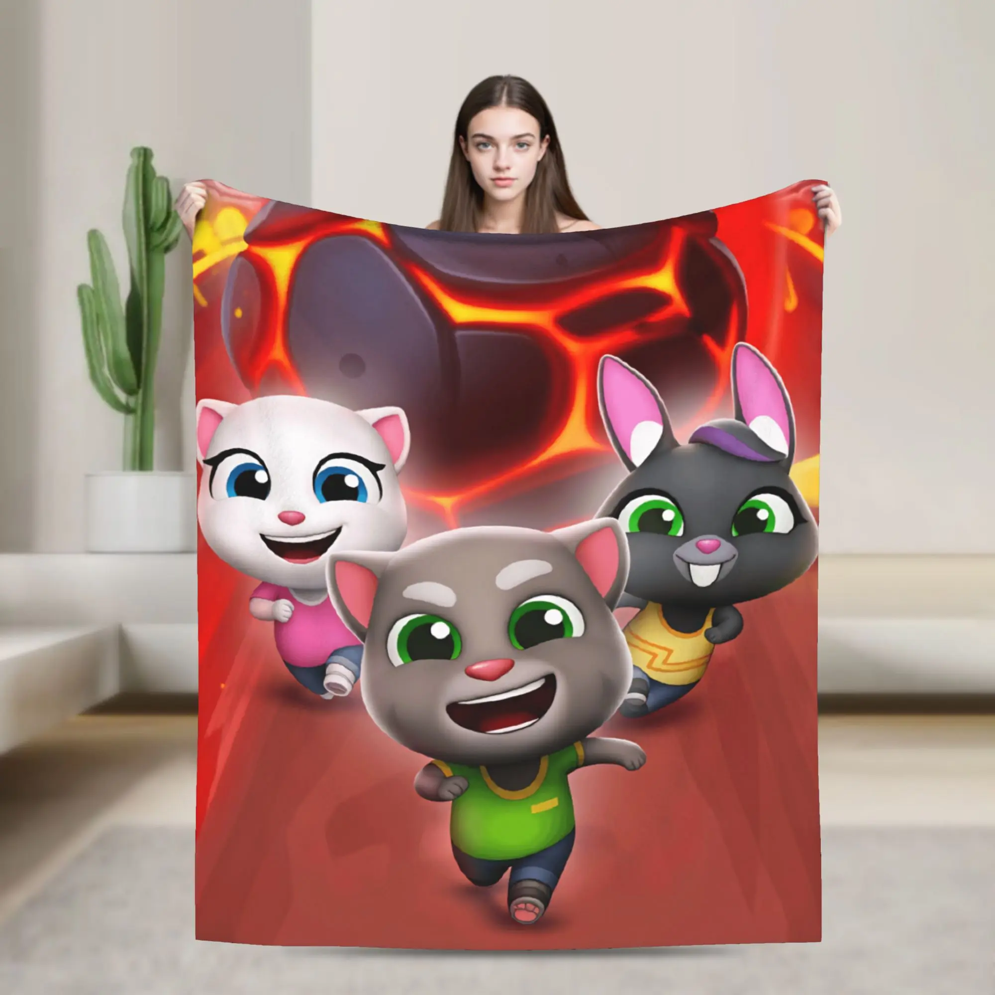 Decorative T-Talking T-Tom And F-Friends Warm Blanket For Outdoor  Pattern Bedding Throws Winter Travel Car Flannel Bedspread