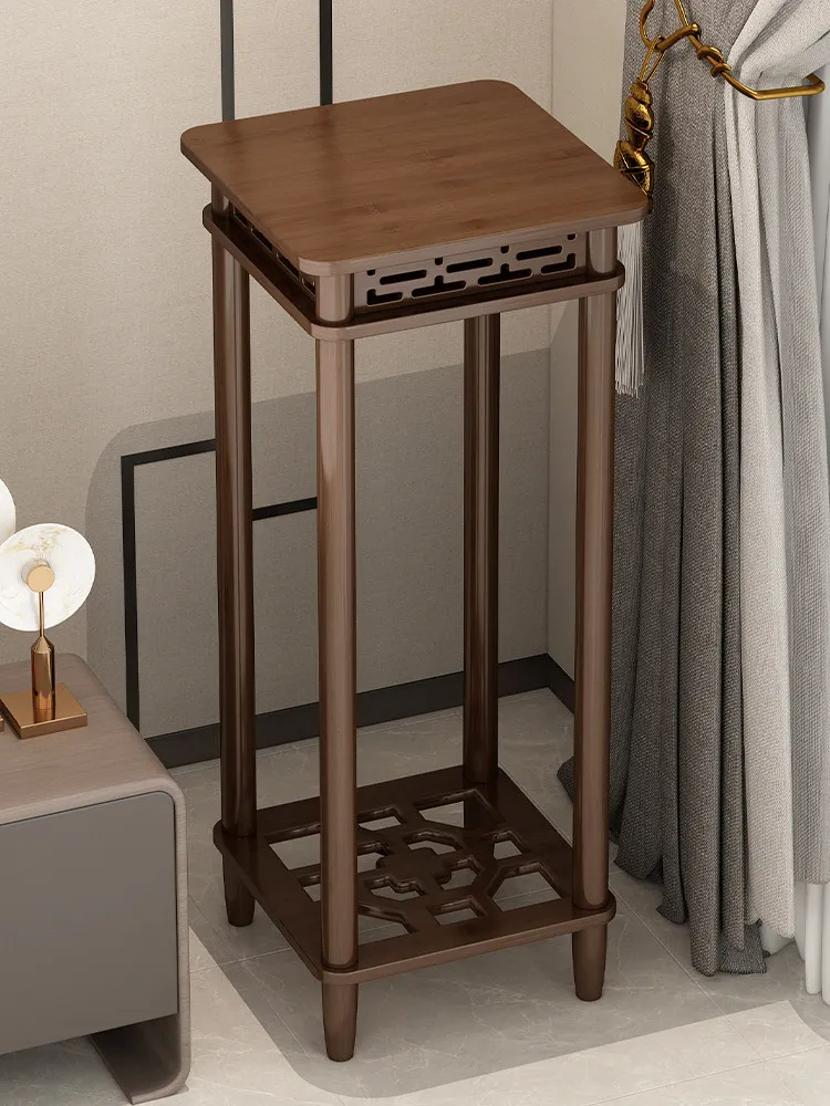 Cz chinese style flower stand living room floor-standing potted plant display rack non-solid wood buddhist altar