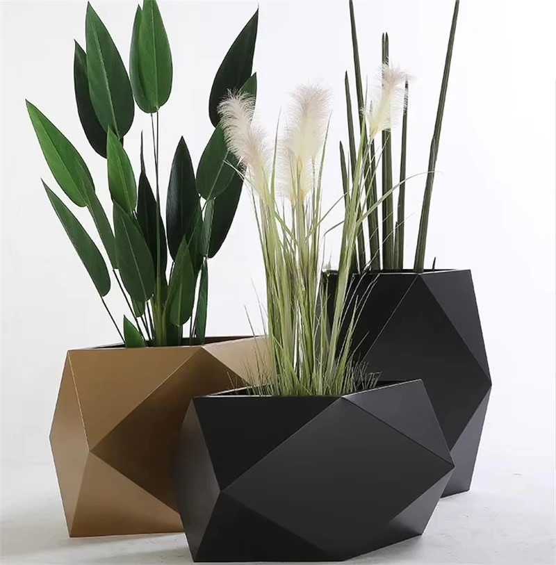 Luxury Home Decor Pot Large Outdoor Plant Pot /   Outdoor Stainless Steel Floral Planter