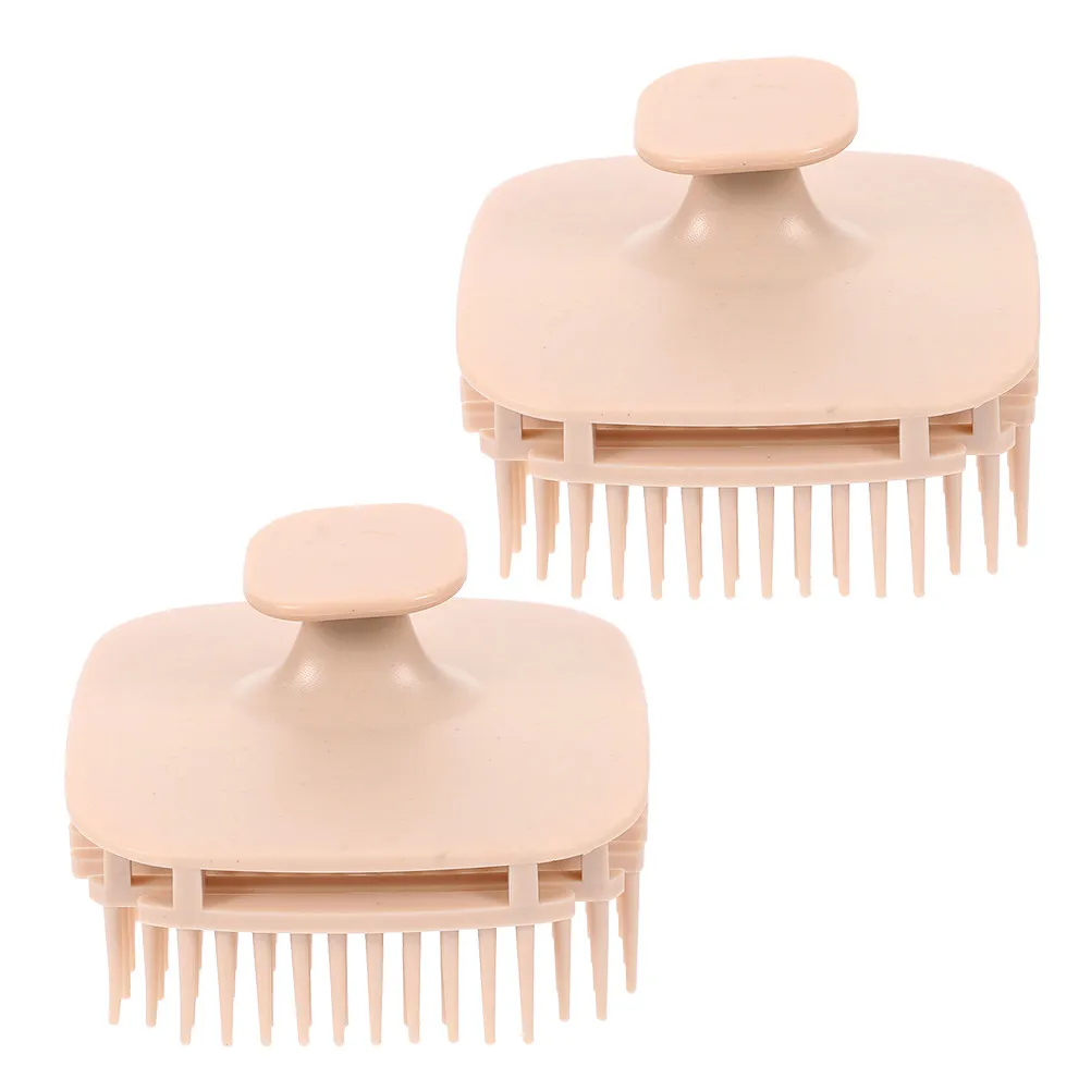 

Набор из 2 силиконовых щеток-массажеров для кожи головы: мягкая щетка для мытья волос и массажер для душа, маленькая ручная расческа для очищения кожи головы