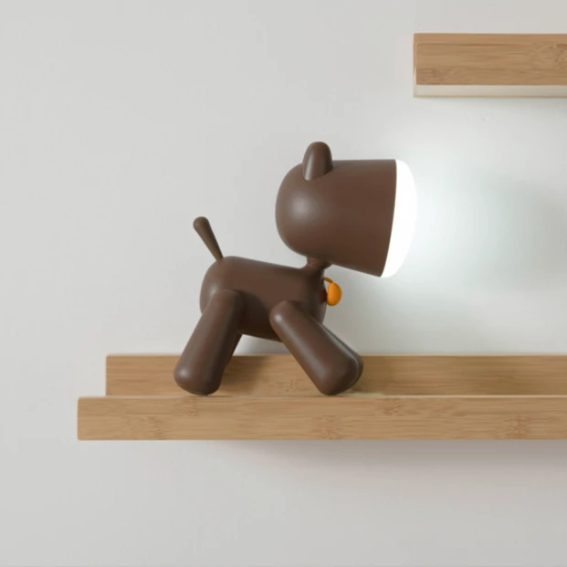 Cute Cartoon Dog Night Light, Interruptor de controle de duas velocidades, LED Bedhead Desk Lamp, Carregamento Cute Children's Night Light