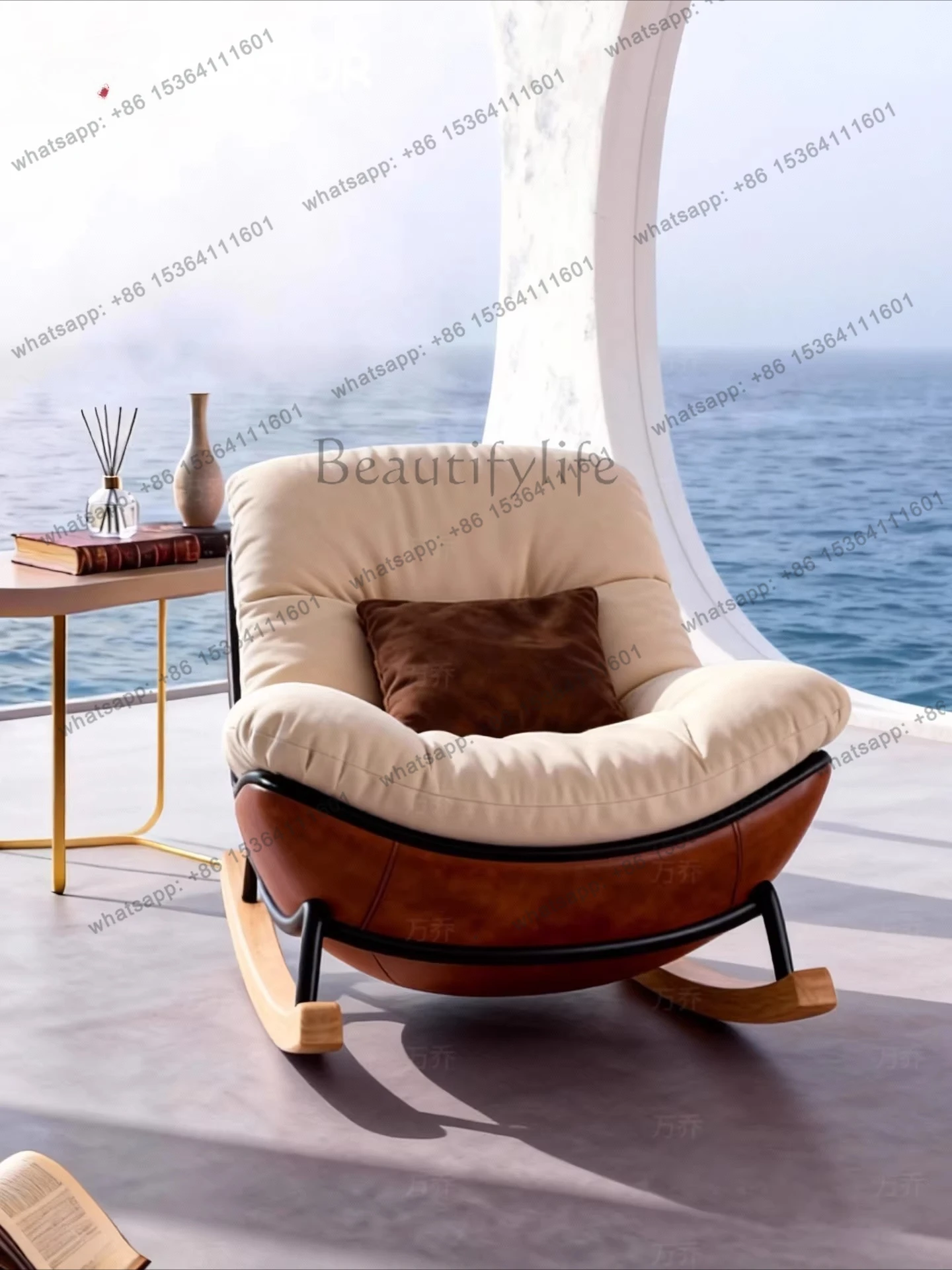 XX Modern Simple Recliner Creative Lazy Living Room Balcony Italian Minimalist Rocking Chair