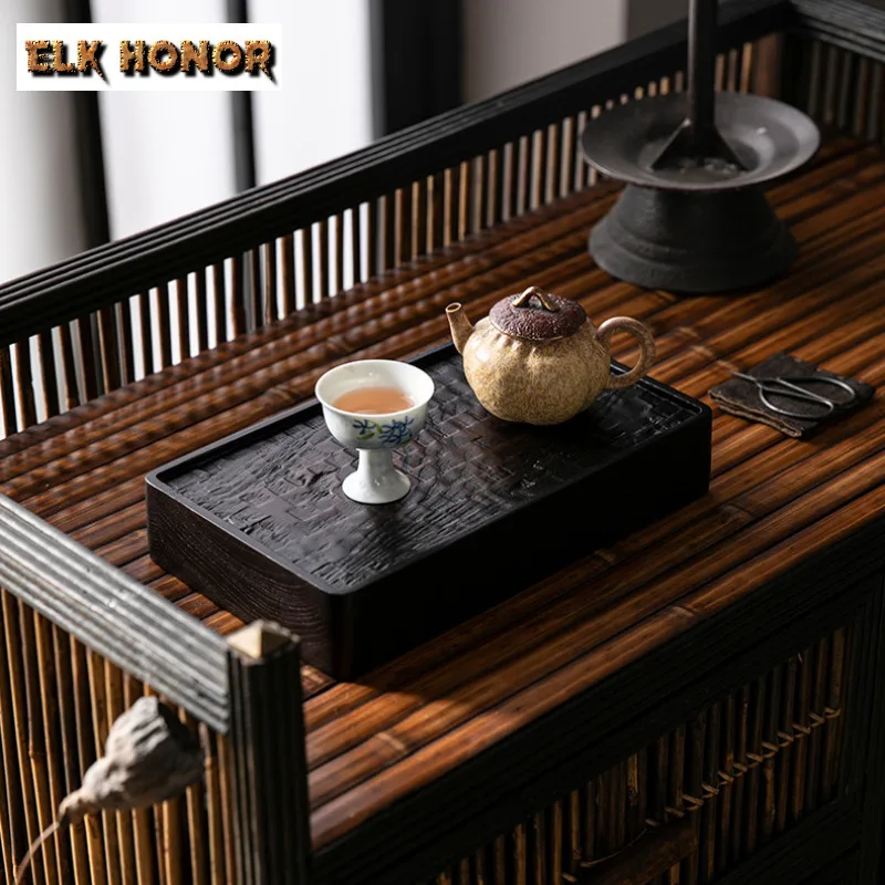 White Ash Wood Tea Tray Boutique Hand Carved Teapot Holder Zen Solid Wood Tea Plate Retro Tea Board Dishes Teaware Crafts Gift