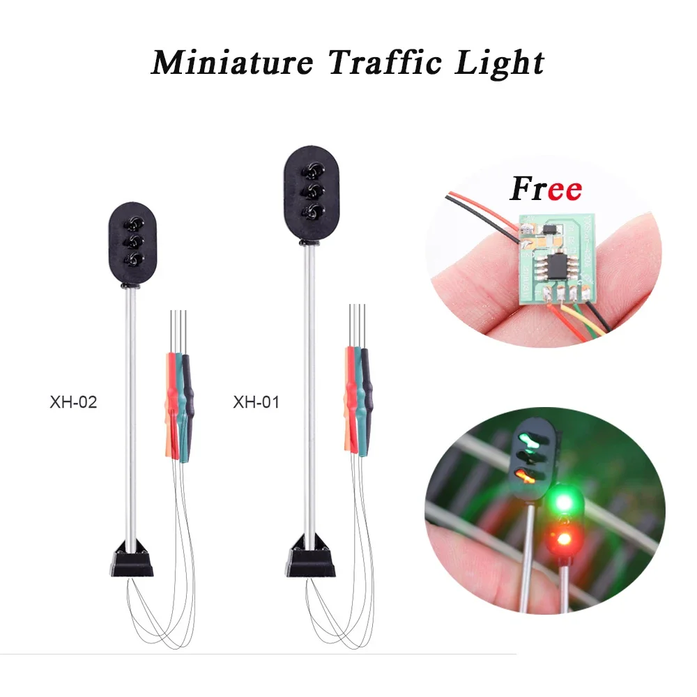Simulation Miniature Traffic Light Set Model for Diy Railway Train Lamp Architecture Building Landscape for Dioramas 1SET