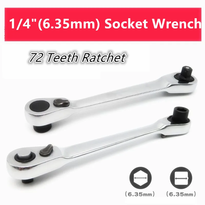 Double-ended Chave de Fenda Cabeça Dupla Tomada Rápida Chave Portátil Mini Hex Bit Double-ended Spanner Tool em 72 Dentes