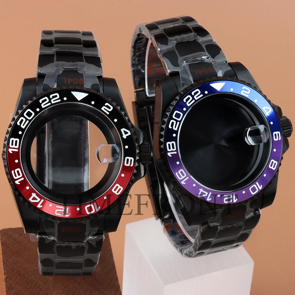 Fit GMT SUB 40mm NH35 Black Watch Case Multi-functional For YACHT-MASTER Submariner NH34 NH35 NH36 NH38 Movement 28.5mm Dial