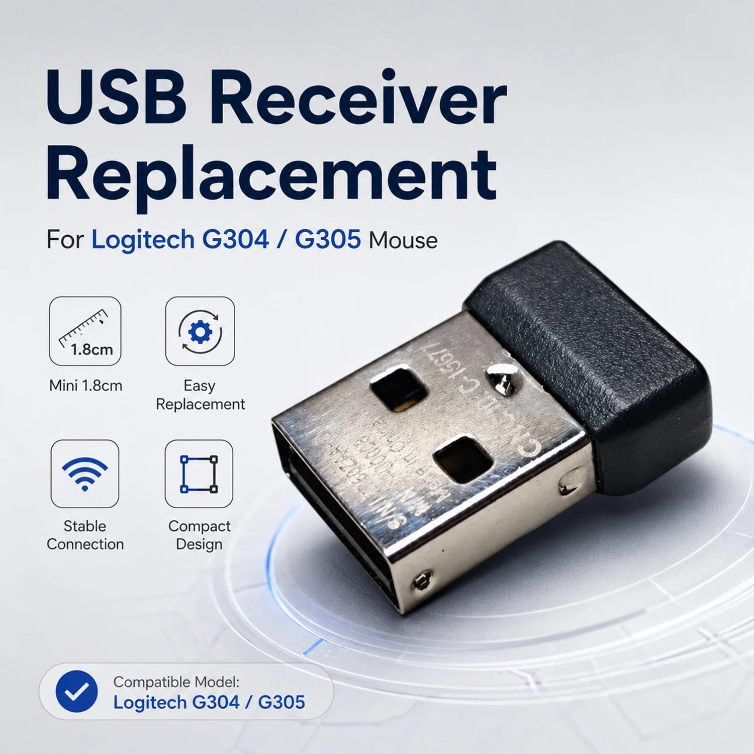 For Logitech G304/G305 Mouse Receiver - USB Dongle Plug Adapter , Wireless Gaming Mouse Replacement Accessories , New