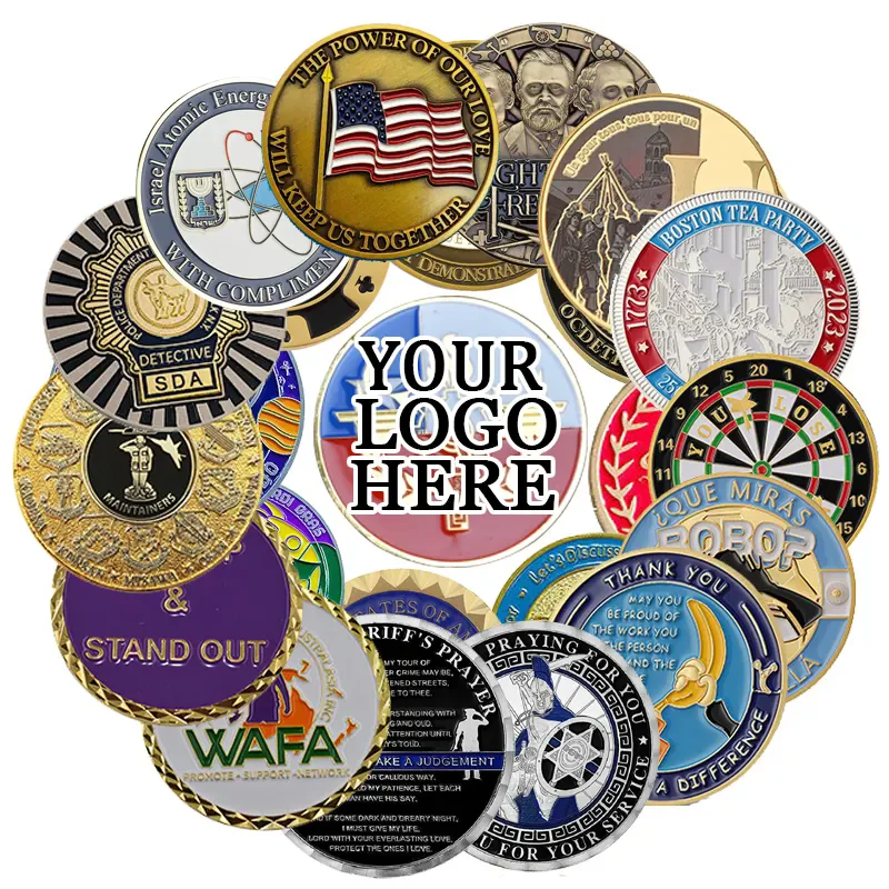 Free Design Customized Coin Stamping Dies 3D Zinc Alloy Challenge Coin Custom Engravable Metal Gold Commemorative Souvenir Coin