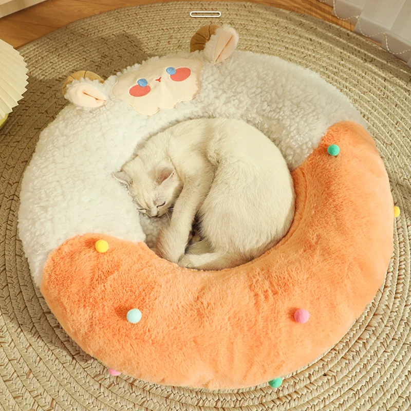 HOOPET Round Cat Nest Indoor Warm Dogs Soft Mat Cats Sleeping Bed Sofa for Puppy Kitten Cushions Basket Pet Supplies