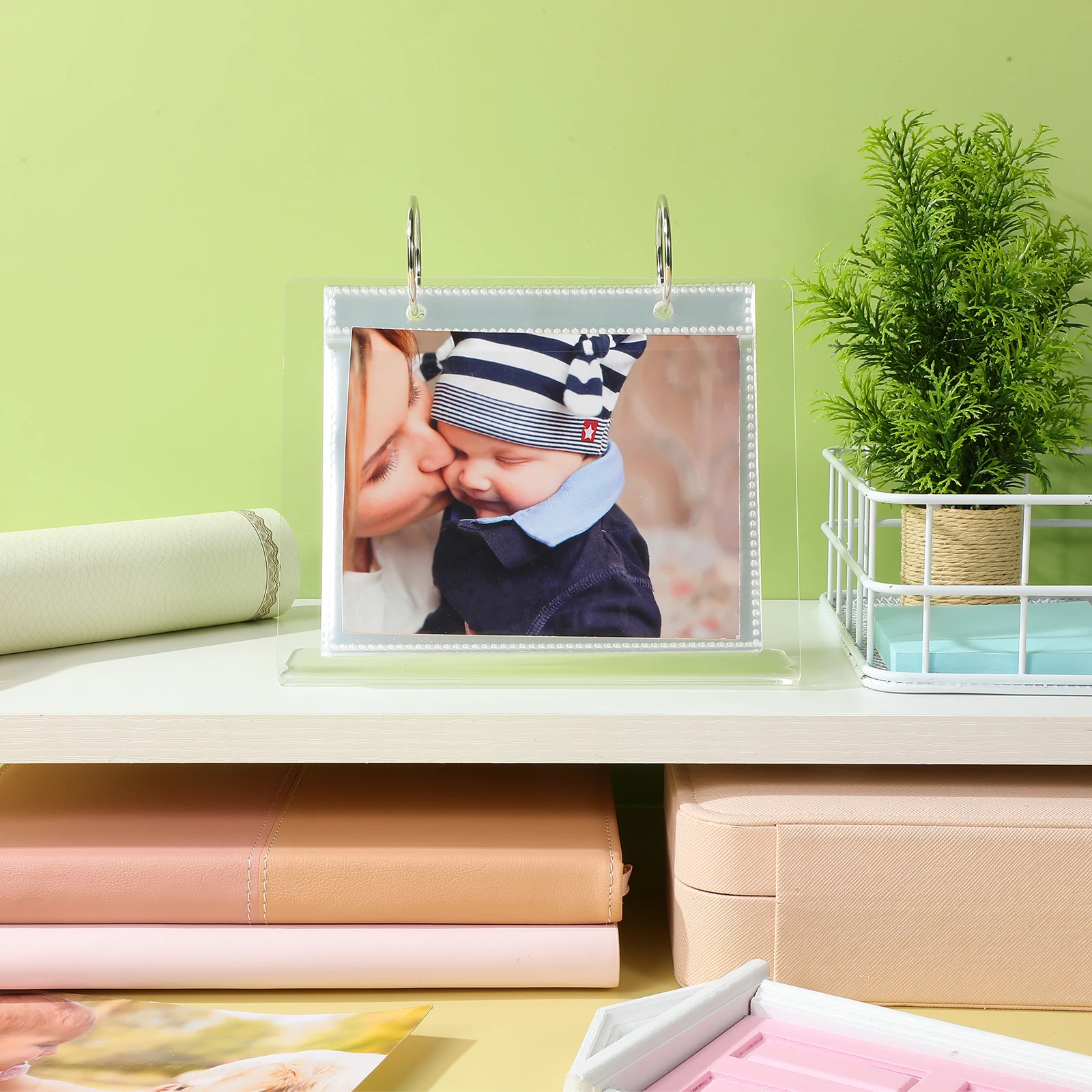 

Acrylic Photo Album Desktop Display Stand for Photos Postcards Memories Decorative Picture Frame Ideal Gift for Wedding Birthday