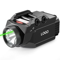 1000Lumens Tactical Flashlight Combo Weapon Gun Light Green Laser Sight Strobe LED Torch with Quick Detach for 20mm Rail