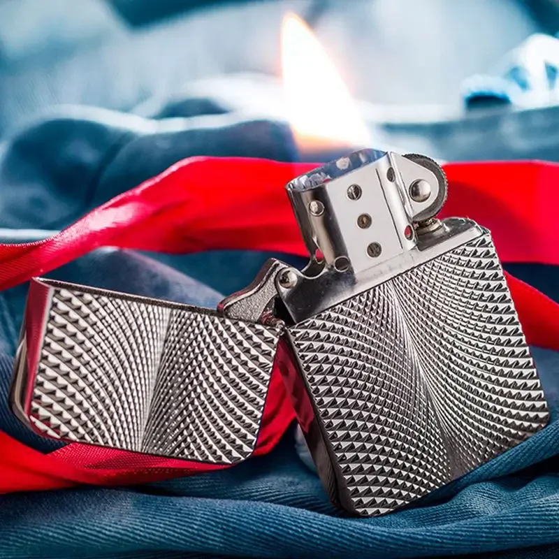 

Зажигалка с хлопковым маслом ZORRO, изысканная текстура, Silver Ice Creative Vintage Grinder, медный корпус, мужская подарочная классическая серия