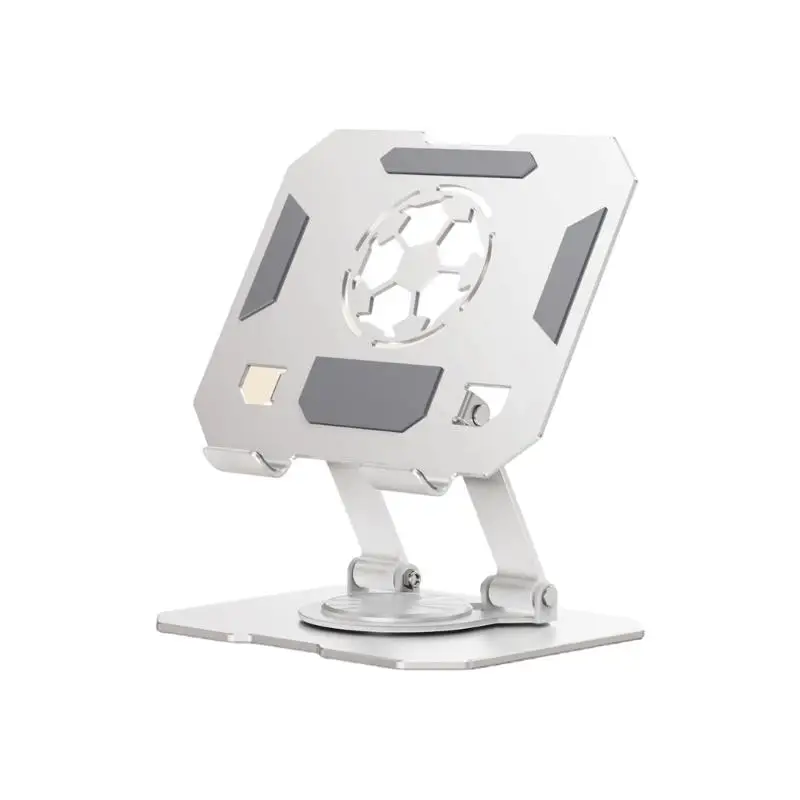 652F Adjustable Foldable Tablets Stand With 360 Degree Rotation Double Axises Design And AntiSlip Desktop Base For 4.7 13