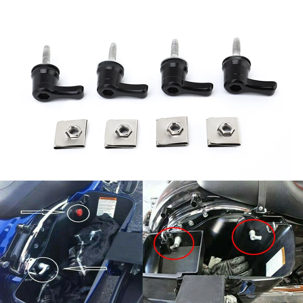 

Rhyming Motorcycle Black Rear Saddlebag Lever Lock Bolts Nuts Replacement Kit Fit For Harley Davidson Touring Models 1993-2018