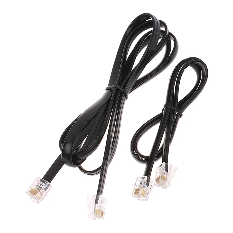 1PC RJ11 RJ12 6P6C Data Cable, Male to Male Modular Data Cord Straight Wiring Pinout Telephone Handset Voice Extension Cable