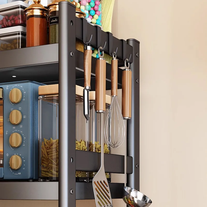 Kitchen Shelf Household Vegetable Shelf Microwave Oven Fruit Storage Basket Removable Pot Rack Vegetable Basket