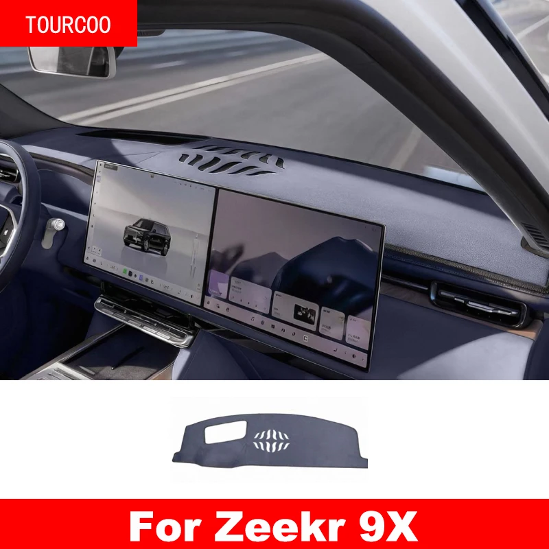 

For Zeekr 9X 2025 2026 Suede Leather Dashmat Car Dashboard Cover Pad Dash Mat Accessories LHD