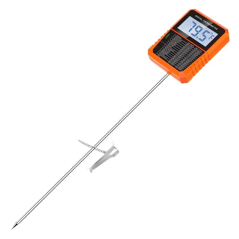 

Цифровой термометр Y42A-TP510, водонепроницаемый, с зажимом для кастрюли, длинный зонд 8,1 дюйма, для приготовления пищи, мяса, мгновенного измерения температуры конфет