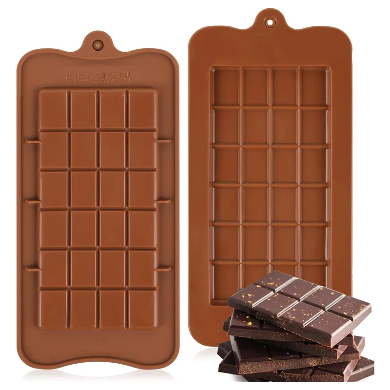 Chocolate Bar Mold Food Grade Silicone Moulds Baking Molds Candy Kitchen Acceesories Non-stick Pastry Cookie Mould Jelly Fondant