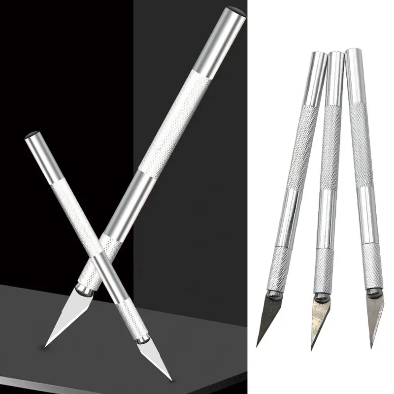 DIY Aluminum Alloy Hand Carving Knife Model Making Art Knife Woodcarving Hand Account Cutting Paper Cutting Tool Accessories
