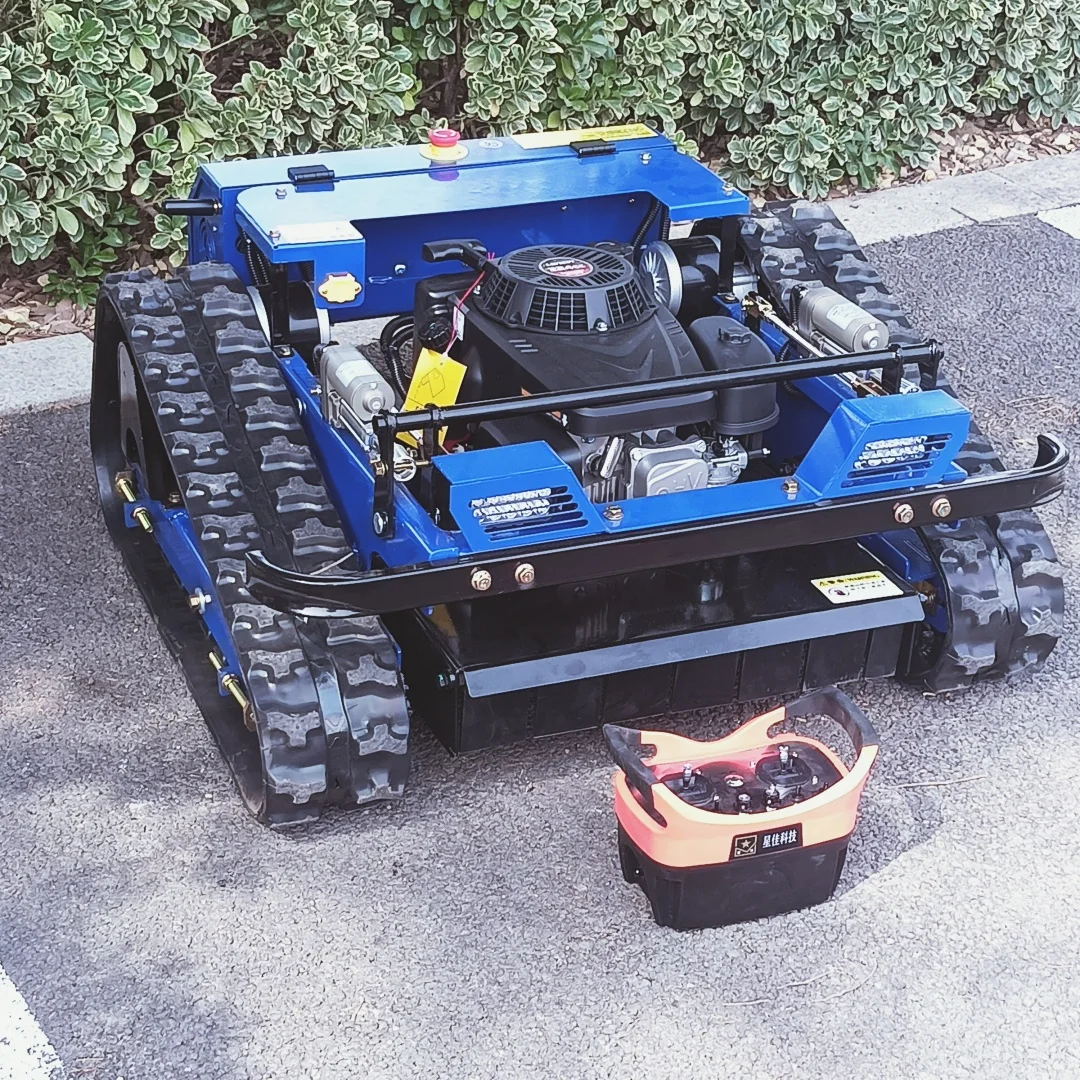 

4-тактный беспроводной умный триммер 125cc, садовая газонокосилка, гусеничная косилка, прополка для сада с дистанционным управлением 24 В для DIY