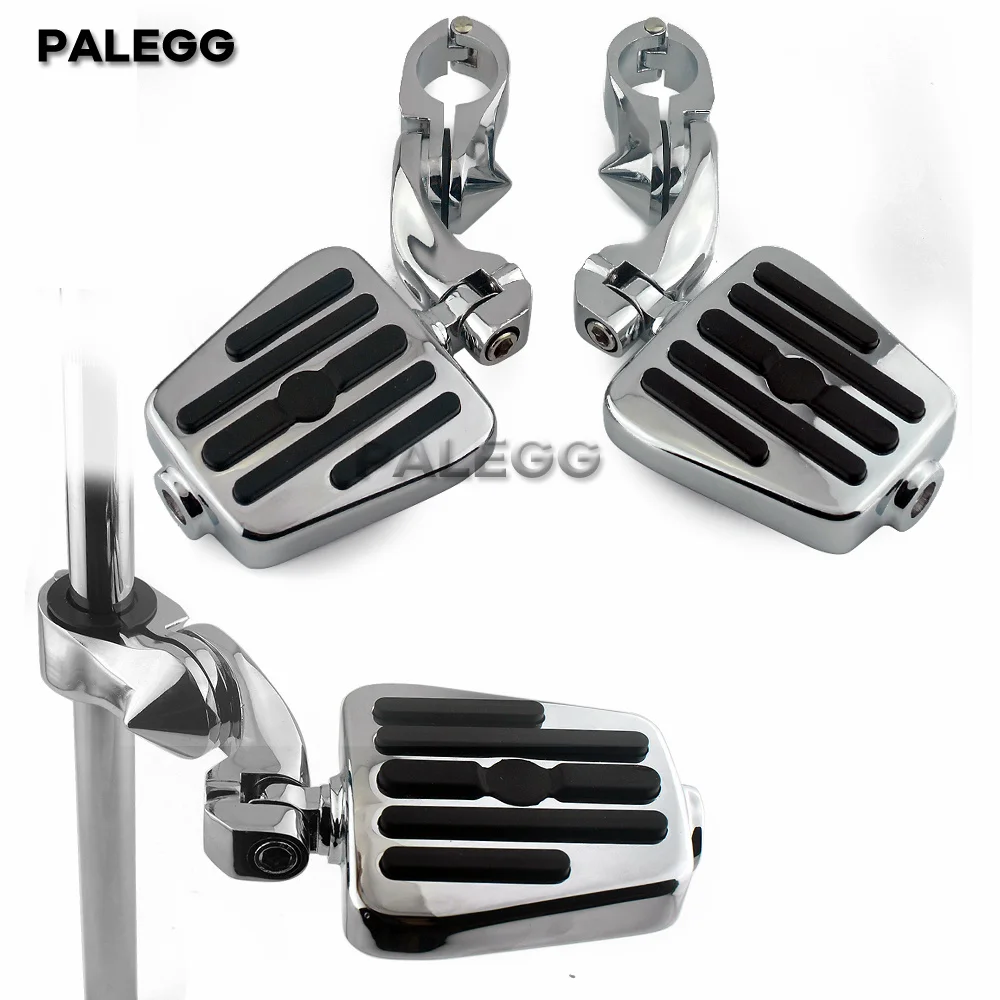 

1.25" Highway Footpegs Short Angled Adjustable 1-1/4" Engine Guard Pegs w/Mounts For Harley Honda Kawasaki Suzuki Yamaha