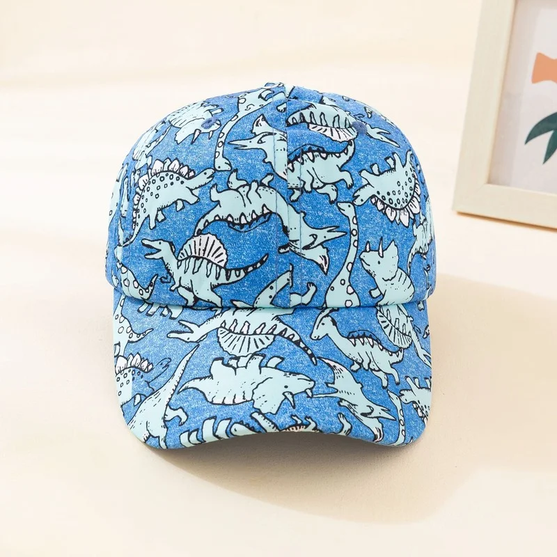 Spring and summer baby baseball cap dinosaur print baseball cap girl boy adjustable children\'s sun hat 6 months-2 years old