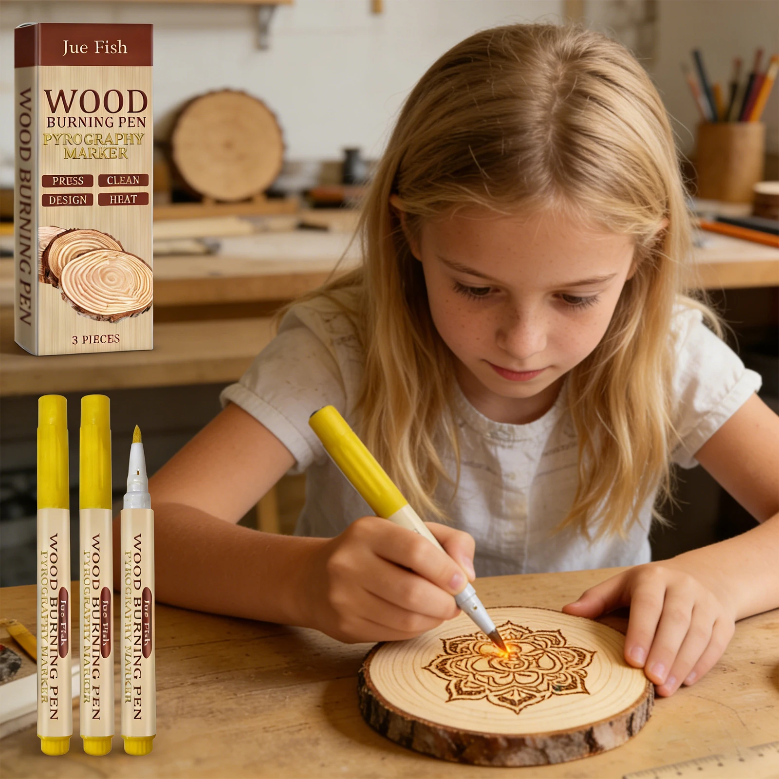 JUE-FISH Wood Burni… - image