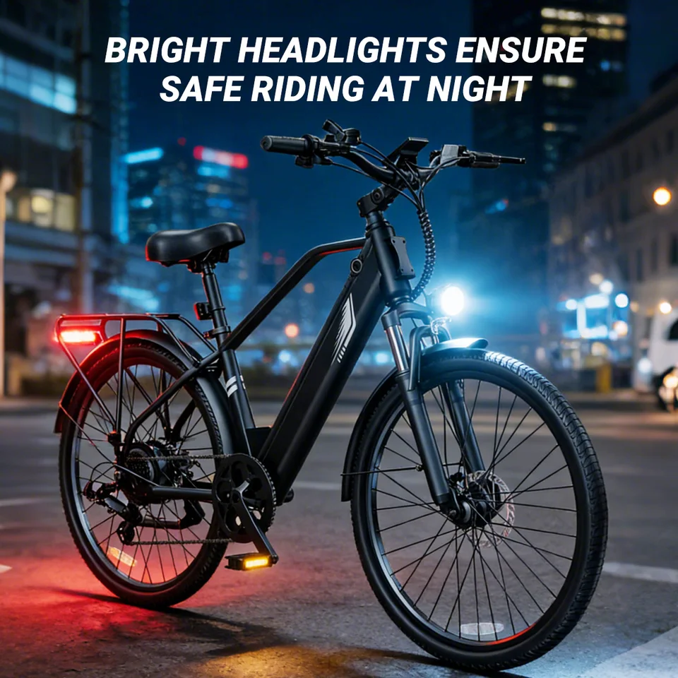 DYU C5 Adult Electric Bike 1000W Motor 480WH Lithium Battery Electric Bicycle ，7-Speed City E-Bike UL2849 Certified image 6